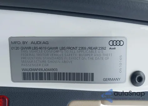 2020 Audi A4 Premium 40 Tfsi Front-Wheel Drive S Tronic from USA, damaged, VIN WAUGMAF49LA044903